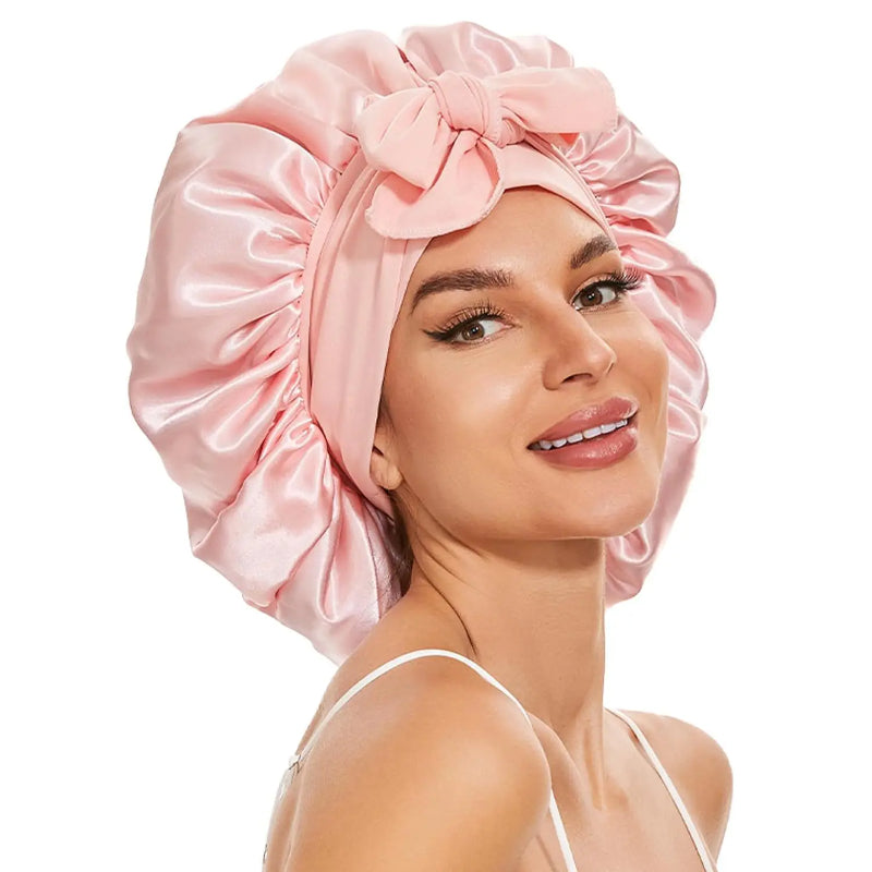 Satin Sleep Bonnet with Ribbon (photo 6)