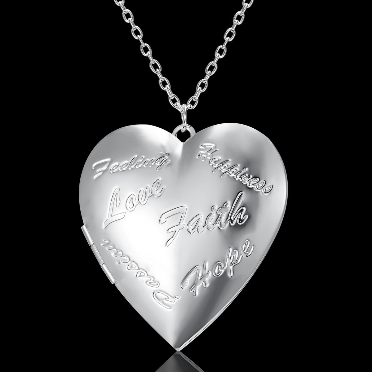 Heart Photo Locket Pendant Necklace (photo 7)