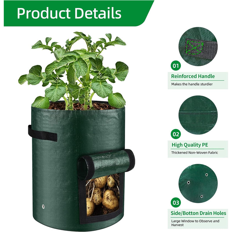 10-Gallon Fabric Grow Bags with Flap and Handles, 6 Pack (photo 5)
