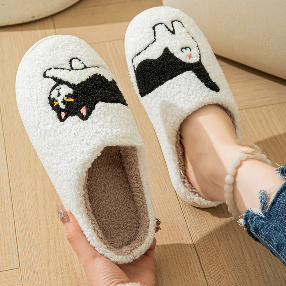 Cartoon Fuzzy Cotton Slippers (photo 4)