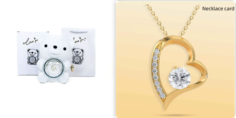 Rotating Bear and Rose Jewelry Gift Box (photo 12)