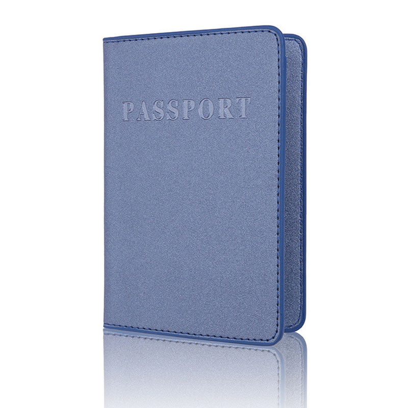 PU Leather Passport Cover - Blue (photo 1)