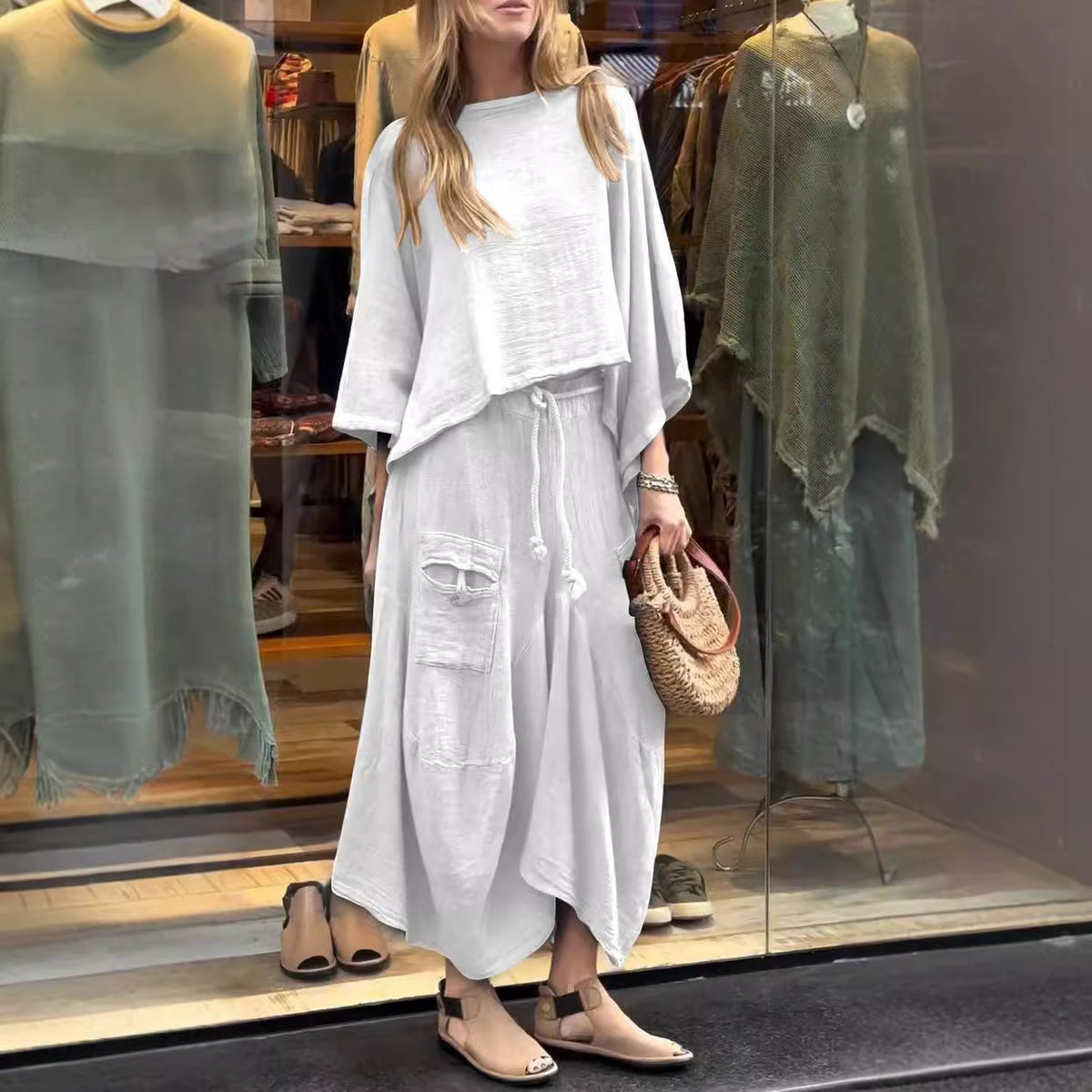 Women's Long-Sleeve Pullover Top and Long Skirt Set (photo 3)