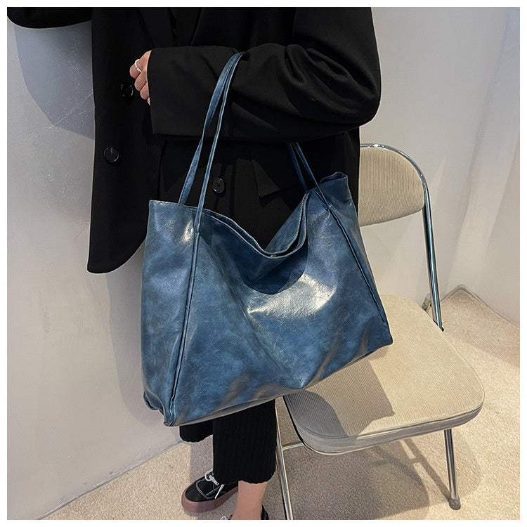 Women's Vintage PU Leather Tote Shoulder Bag (photo 19)