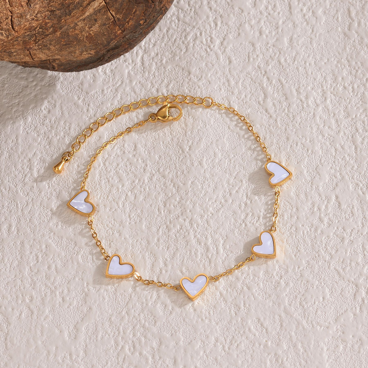 Stainless Steel Enamel Heart Bracelet (photo 5)