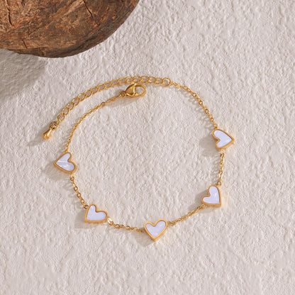Stainless Steel Enamel Heart Bracelet (photo 5)