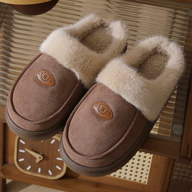 Men's Suede Plush-Lined House Slippers (photo 3)