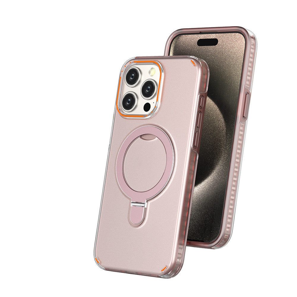 Magnetic Clear Phone Case with Hidden Stand for iPhone (photo 7)