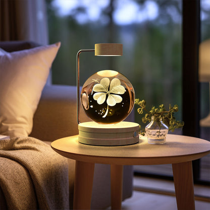 3D Engraved Crystal Ball Night Light with Wooden Base, USB (photo 84)