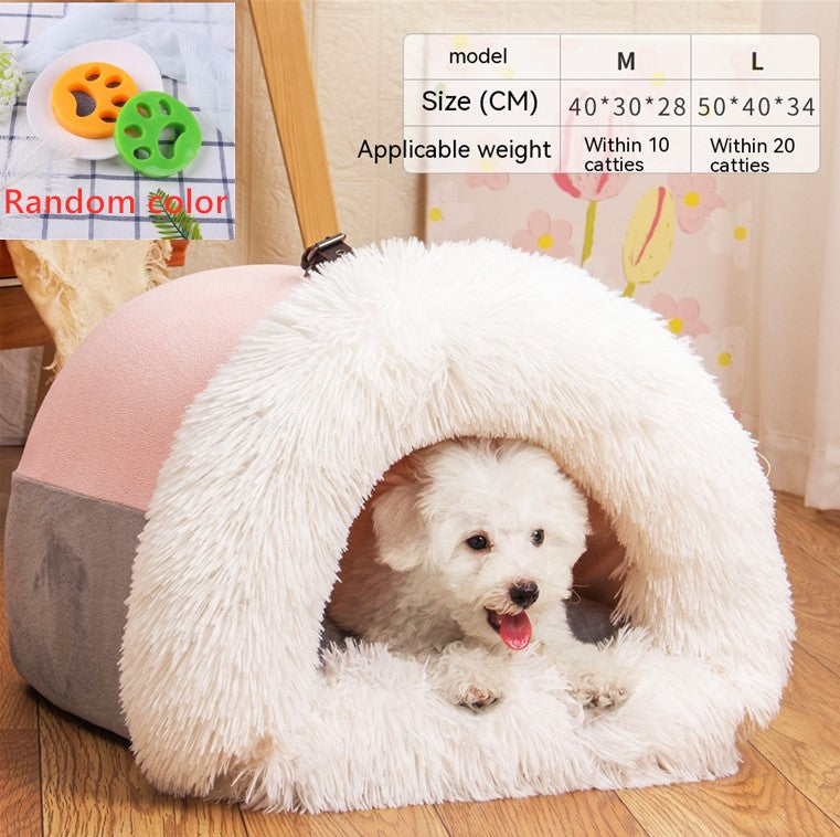 Portable Long-Plush Cat Nest (photo 7)