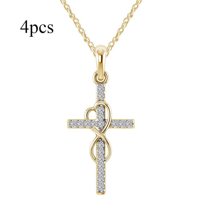 Rhinestone Cross Pendant Necklace (photo 27)