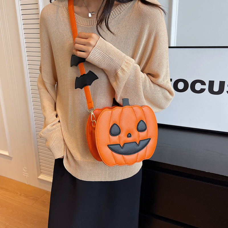 Pumpkin and Bat Crossbody Bag (photo 5)