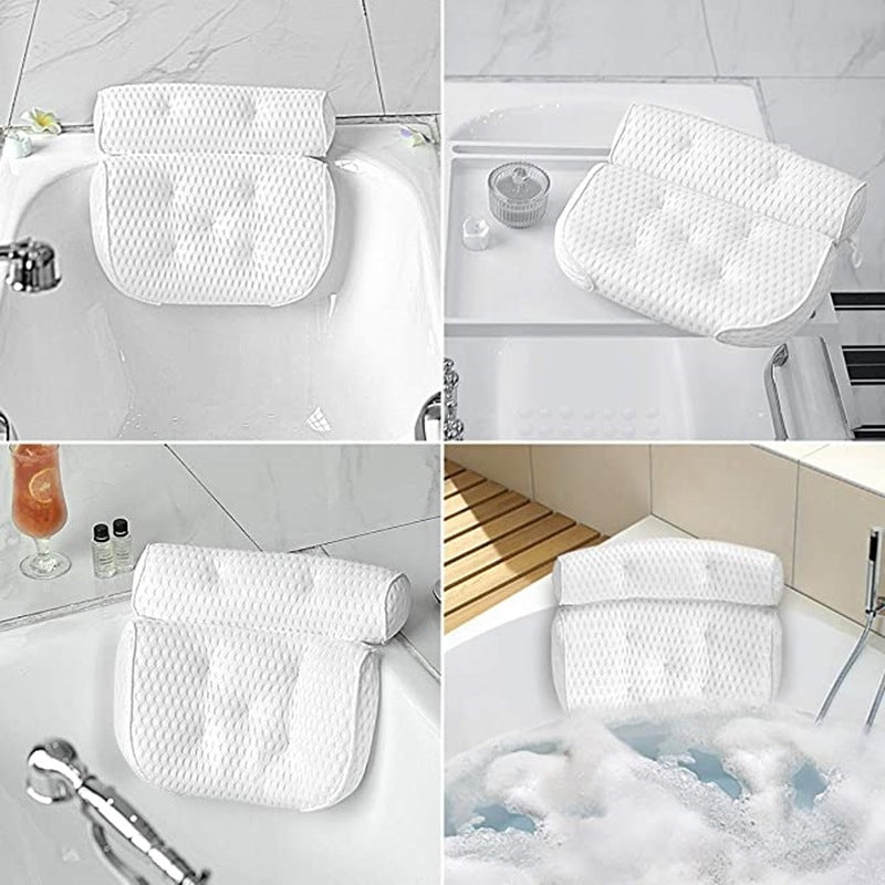 Bath Pillow with Suction Cups for Tub, Head and Neck Support Cushion (photo 2)
