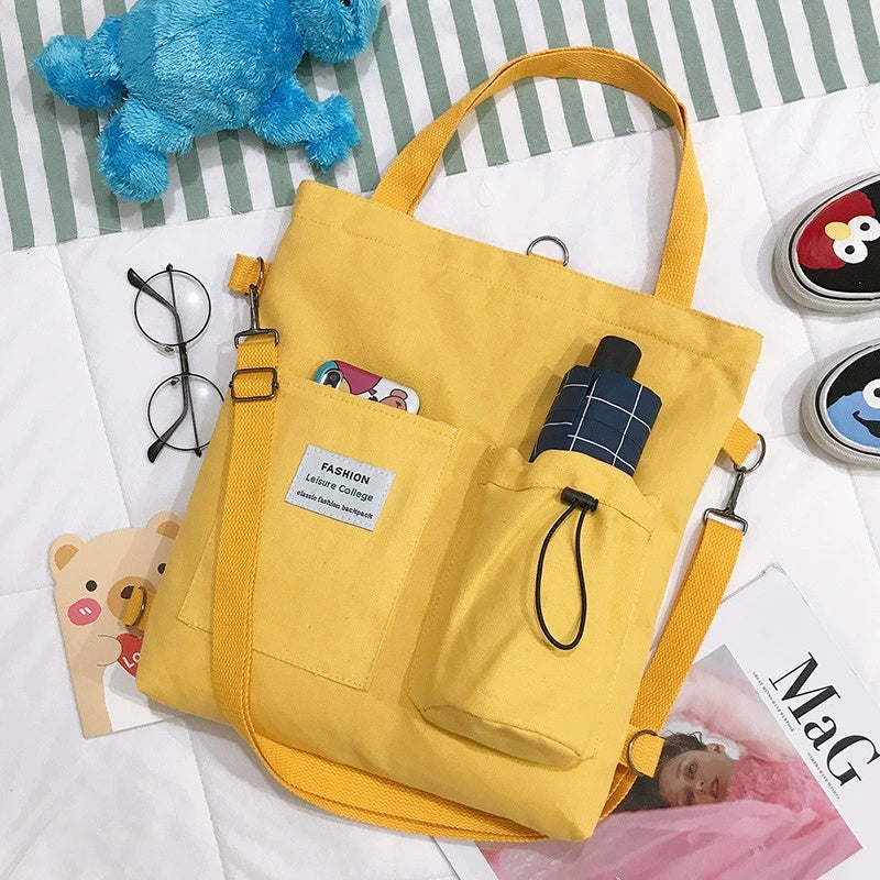 Canvas Backpack Tote with Pockets (photo 10)