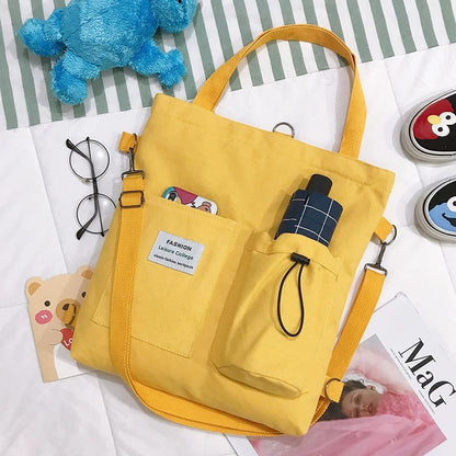 Canvas Backpack Tote with Pockets (photo 10)