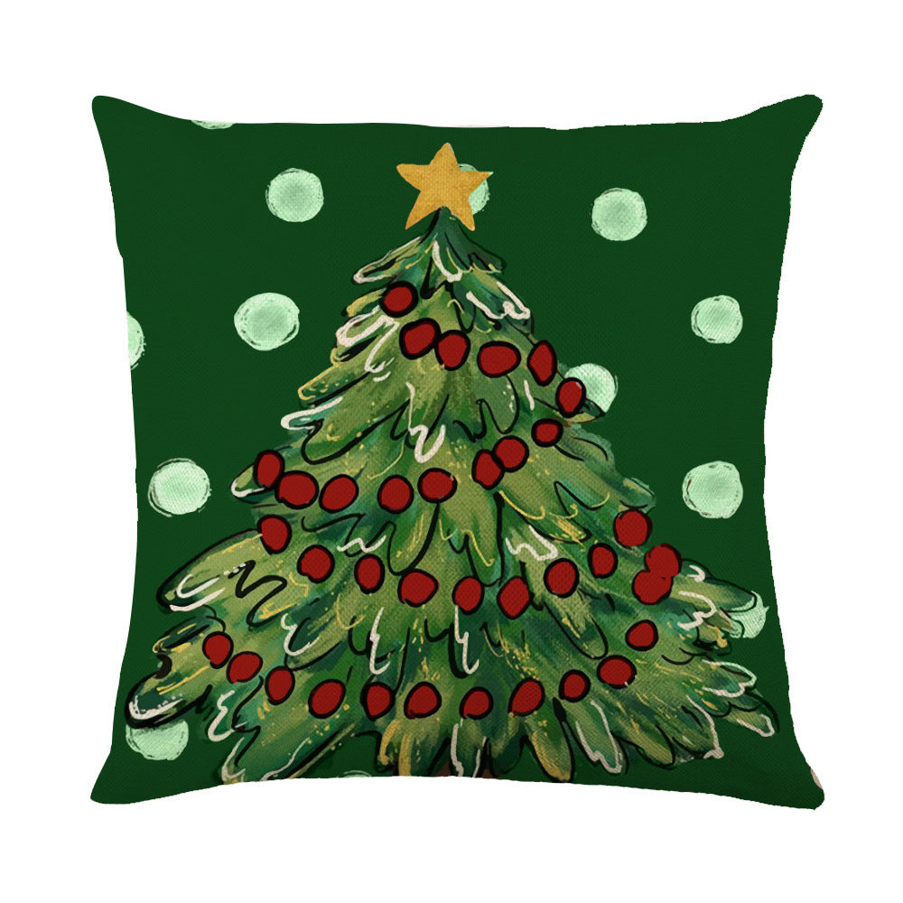 Snowflake Print Christmas Pillow Cover, 45 x 45 cm (photo 16)