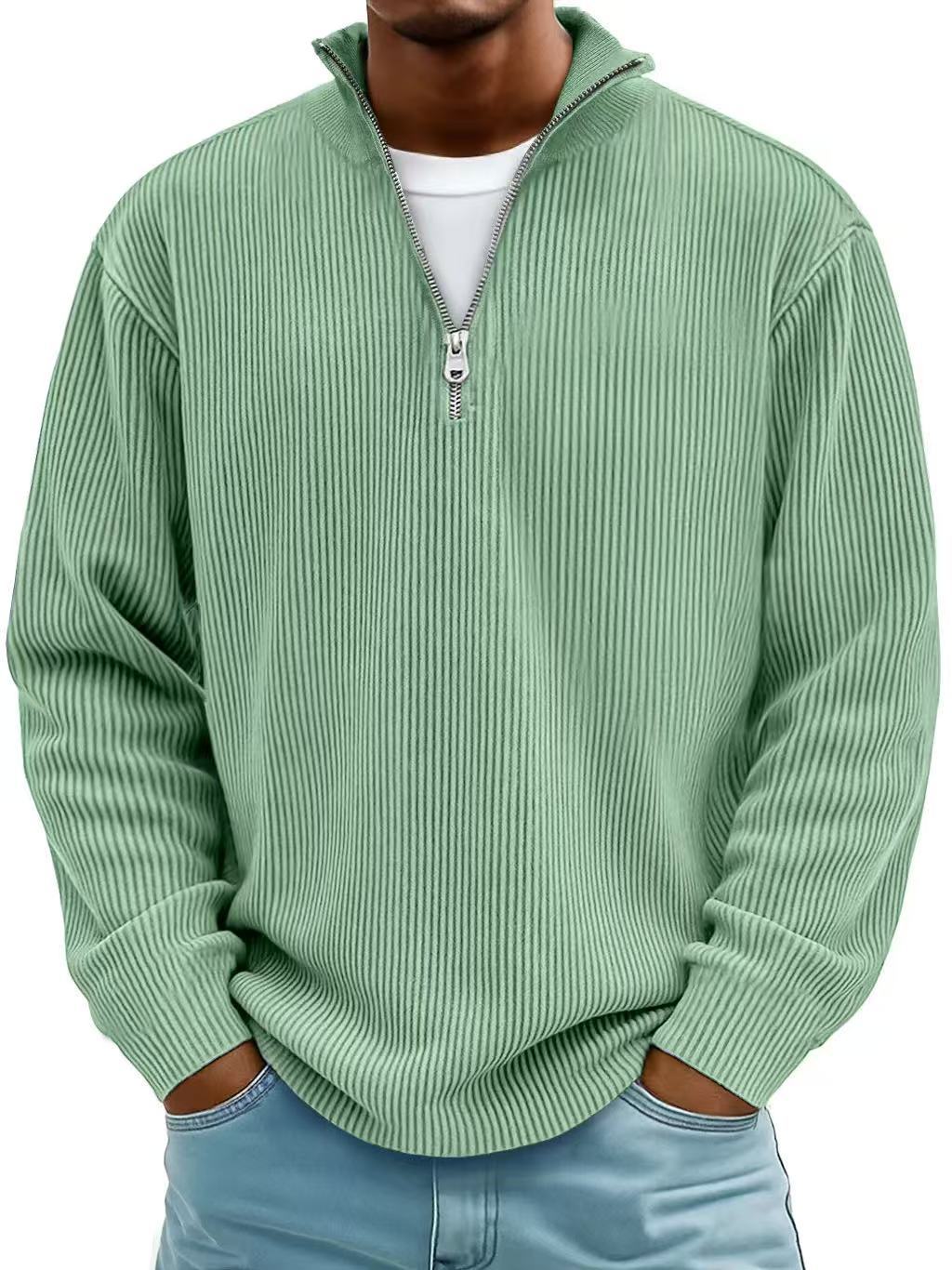 Men's Corduroy Zip Stand-Collar Pullover (photo 10)