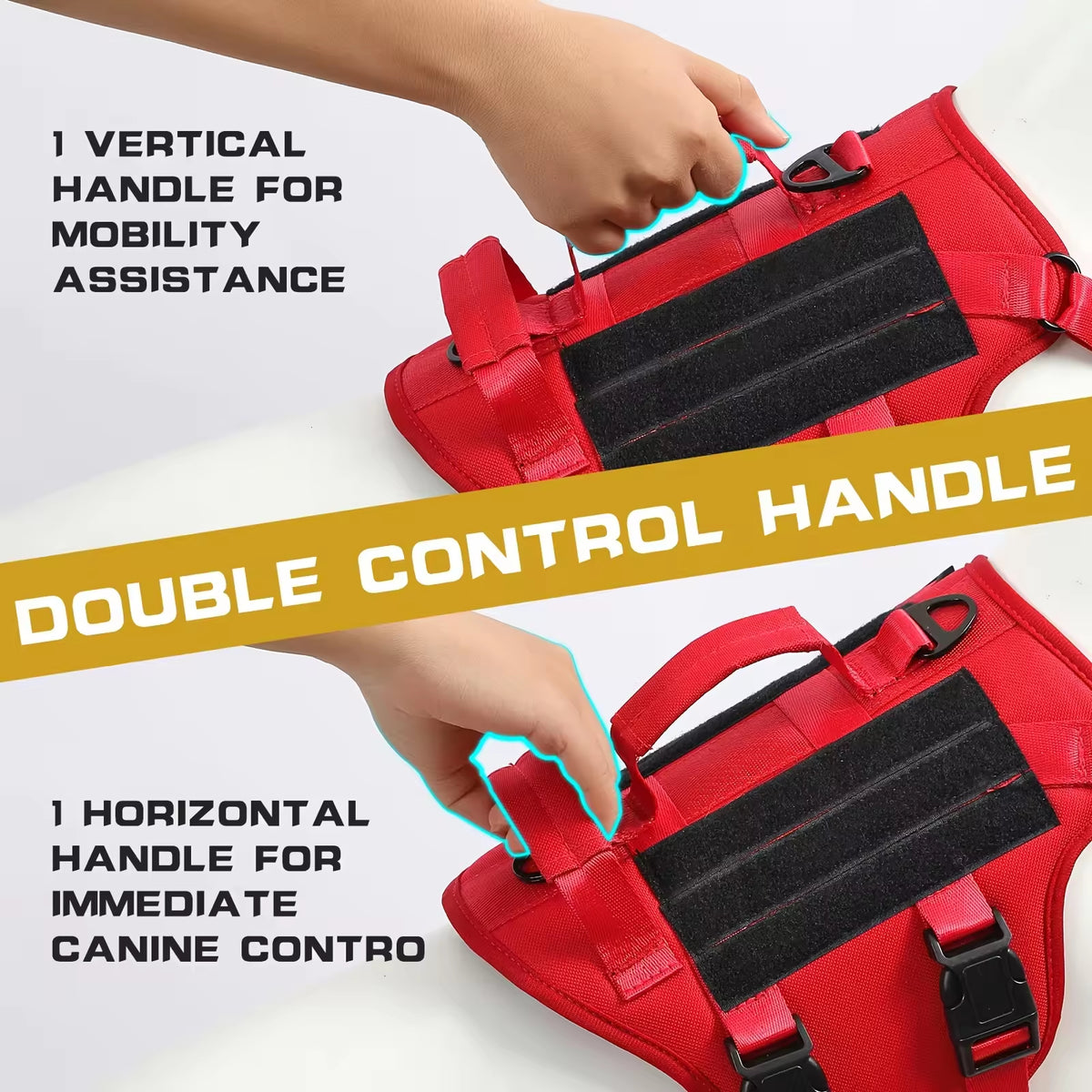 Tactical Nylon Dog Harness with Handles, Adjustable (photo 6)