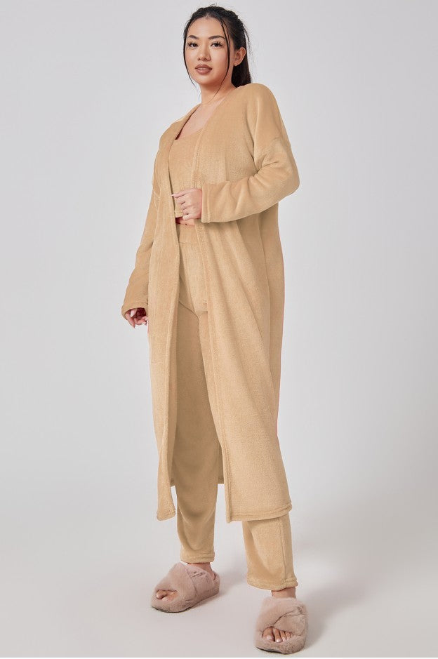 Women's 3-Piece Knit Lounge Set: Crop Top, Wide-Leg Pants and Cardigan (photo 20)