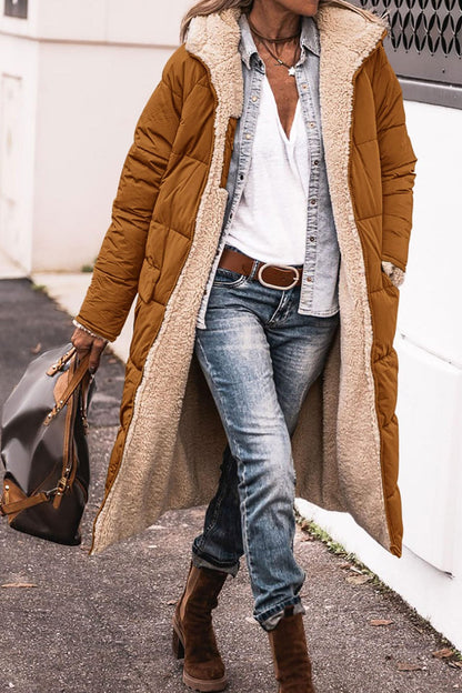 Women's Reversible Hooded Long Coat (photo 6)