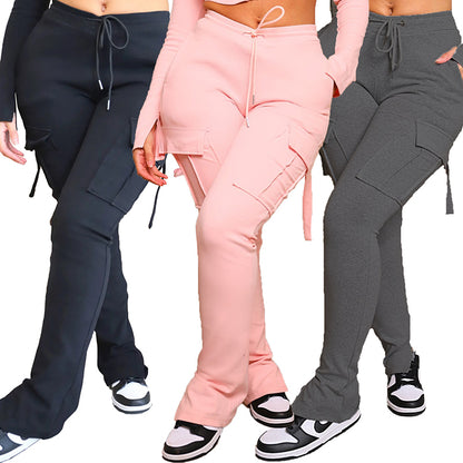 Women's High-Waist Drawstring Cargo Pants (photo 6)