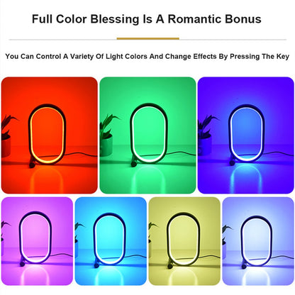 Oval Ring LED Table Lamp, USB, Touch, Button or Remote Control (photo 7)