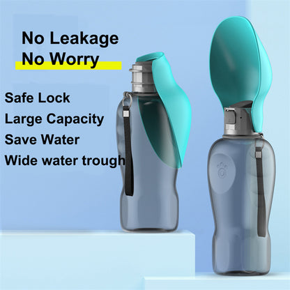 800 ml Portable Dog Water Bottle with Fold-Out Trough (photo 5)