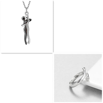 Hugging Figures Pendant Necklace (photo 24)