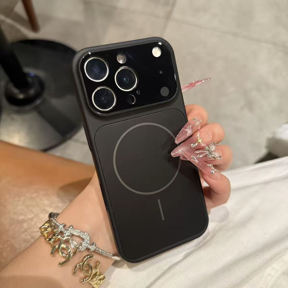 Magnetic Frosted Glass Phone Case for iPhone 13 to 17 Series (photo 5)
