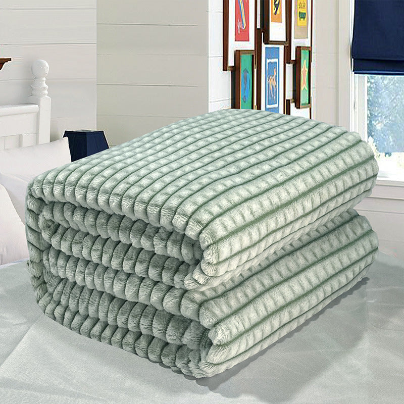 Coral Fleece Throw Blanket - Avocado Green (photo 5)