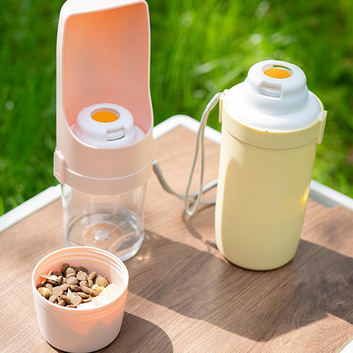 2-in-1 Travel Dog Water and Food Bottle with Lanyard (photo 3)