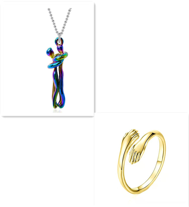 Hugging Figures Pendant Necklace (photo 15)