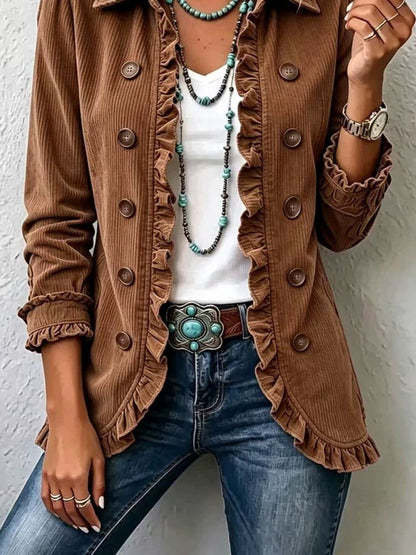 Women's Ruffled Button-Front Knit Cardigan (photo 17)