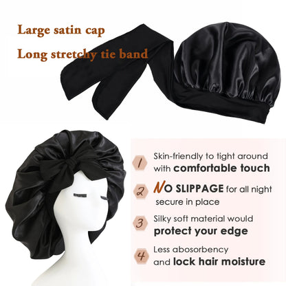 Satin Sleep Bonnet with Ribbon (photo 4)