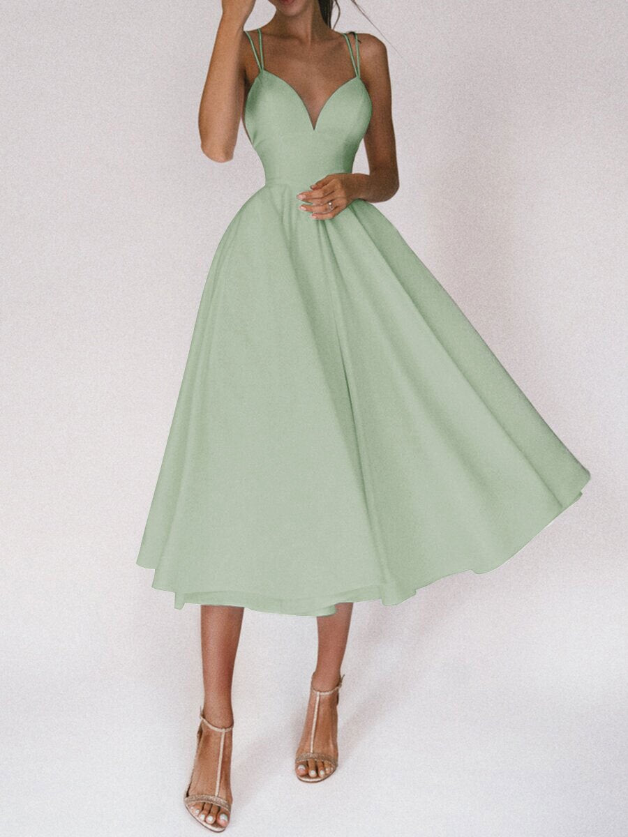 Women's V-Neck Strappy A-Line Maxi Dress (photo 2)