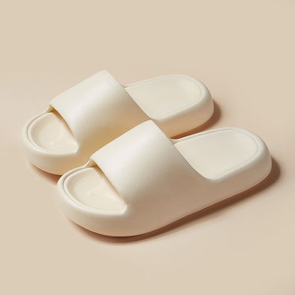 Thick-Sole Pillow Slides, EVA – Yellow