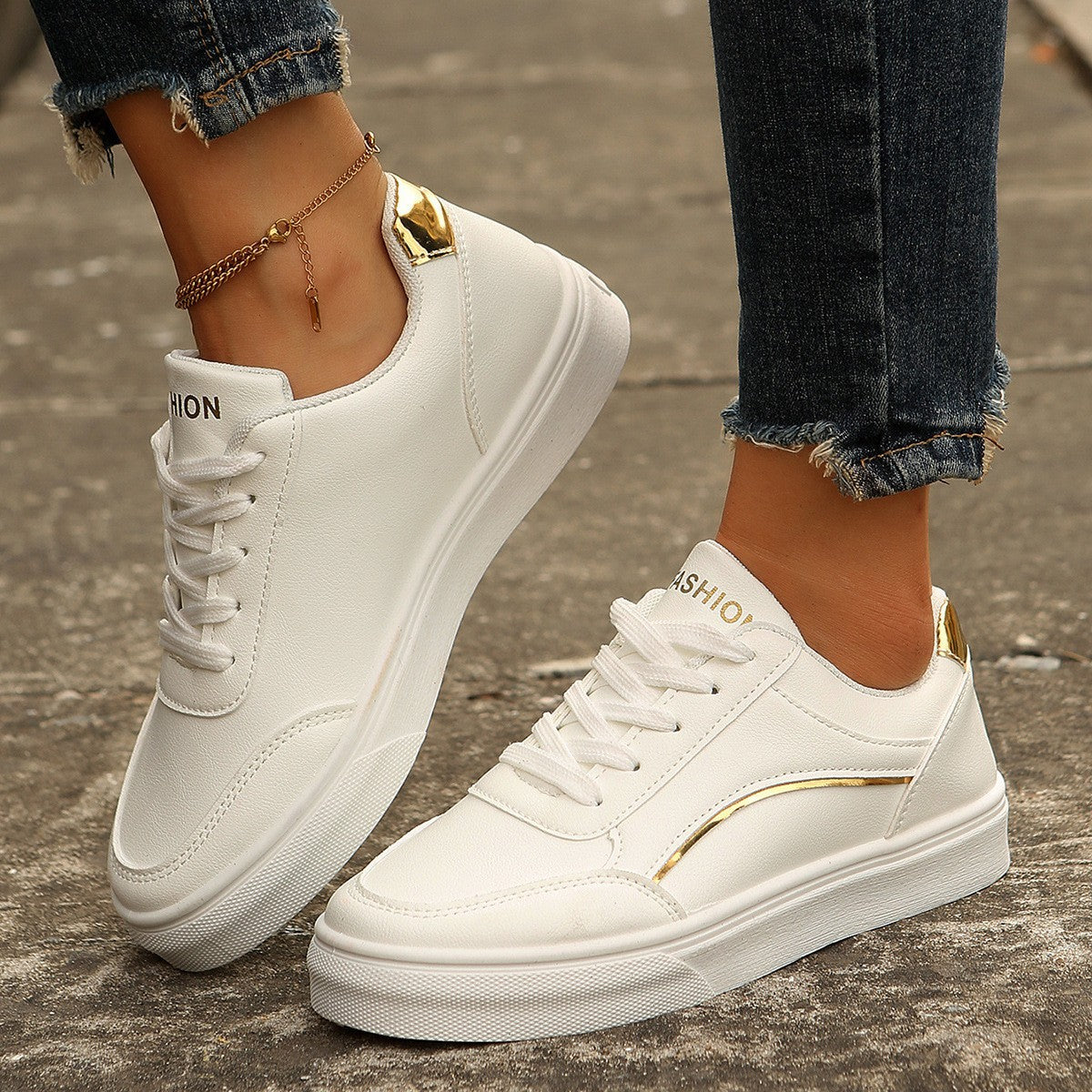 Women's Lace-Up Thick-Sole Round-Toe Flats (photo 4)