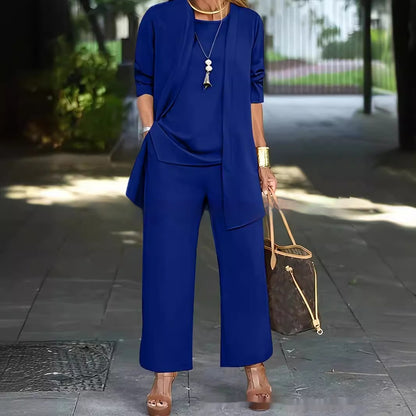 Women's 3-Piece Set: Vest, Long Cardigan and Wide-Leg Pants (photo 11)