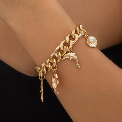 Boho Ocean Charm Choker Necklace and Bracelet (photo 3)
