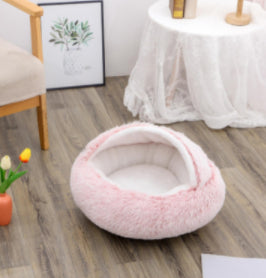 2-in-1 Round Plush Pet Bed for Dogs and Cats (photo 12)