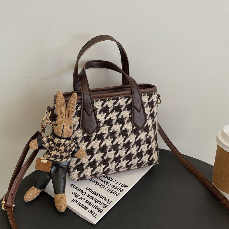 Houndstooth and Plaid Mini Shoulder Bag (photo 14)
