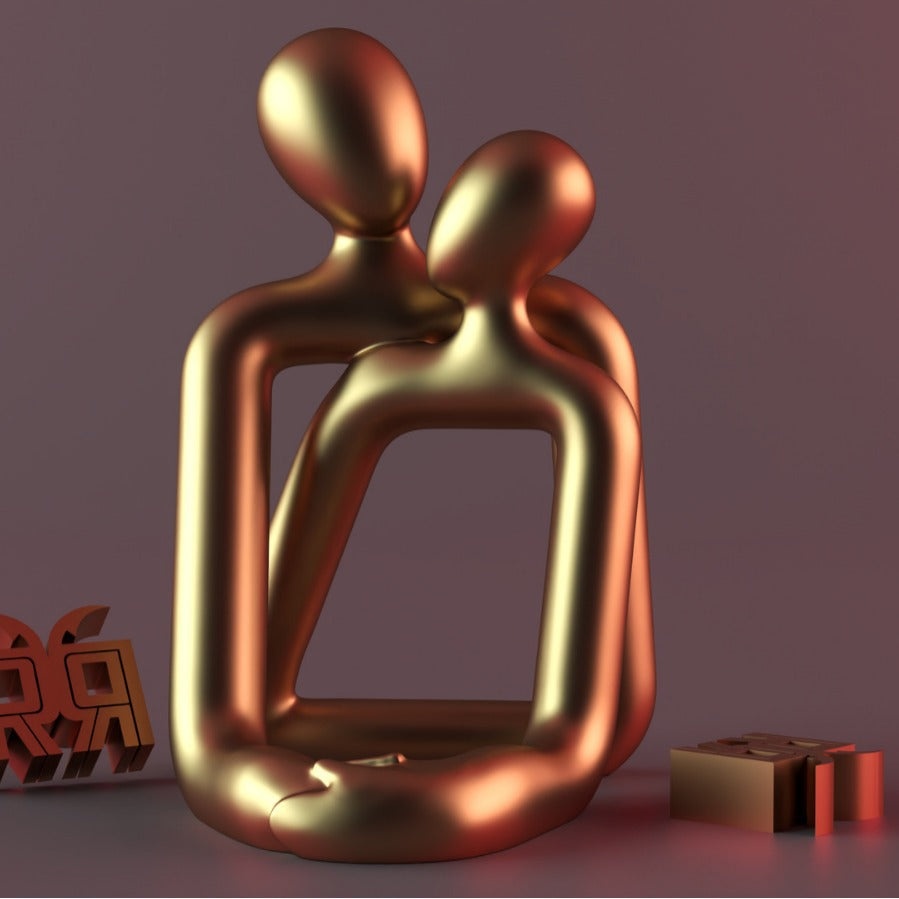 Embracing Couple Resin Statue (photo 3)