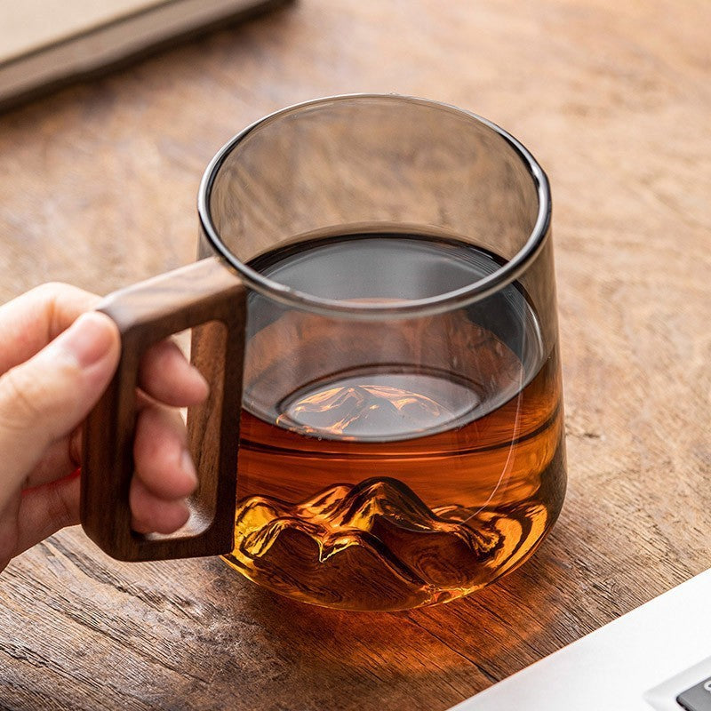 Glass Cup with Wooden Side Handle, 400 to 430 ml (photo 2)