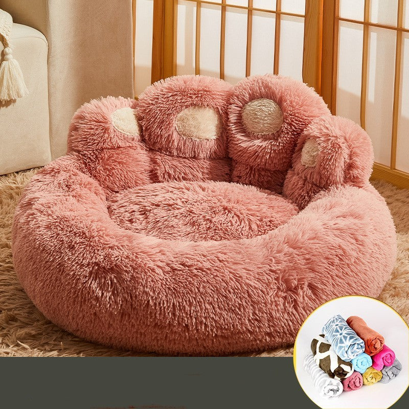 Round Plush Pet Bed for Dogs and Cats, 50 to 110 cm (photo 8)