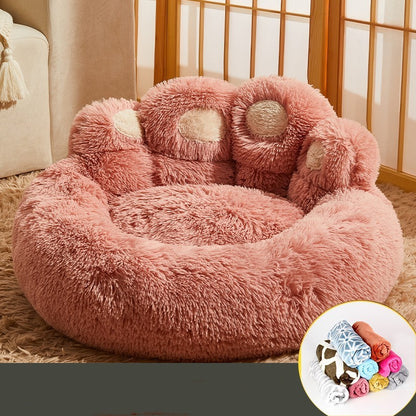 Round Plush Pet Bed for Dogs and Cats, 50 to 110 cm (photo 8)