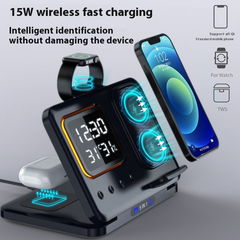 5-in-1 Wireless Charging Station with Digital Alarm Clock (photo 8)