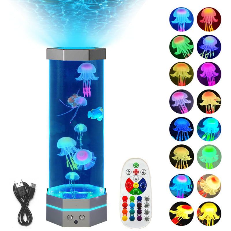 15-Inch Jellyfish Lava Lamp with Remote, 17 Colors