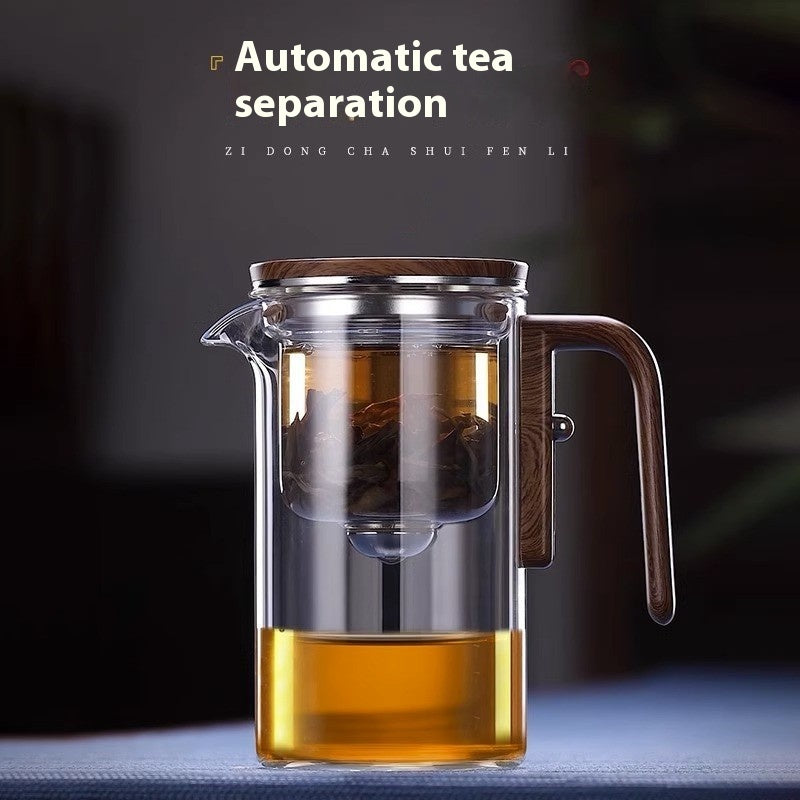 Magnetic Glass Tea Infuser Teapot with Wood Handle (photo 2)