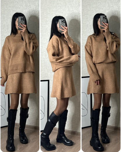 Women's Knit Sweater and Mini Skirt Set (photo 12)