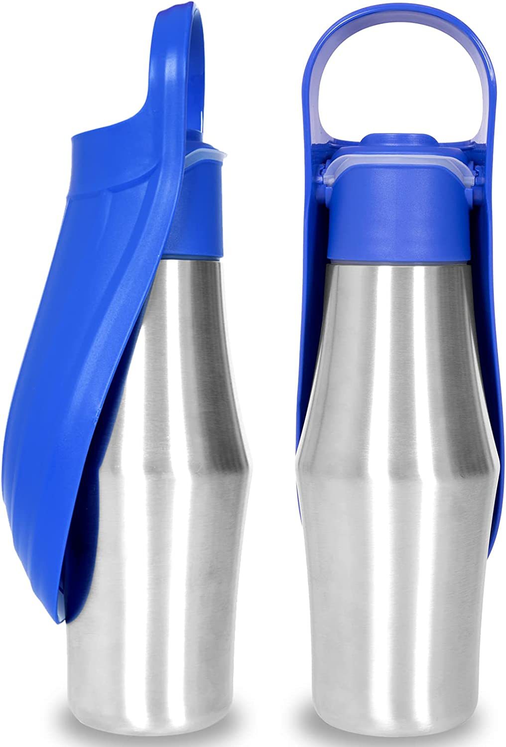 Portable Stainless Steel Dog Water Bottle with Leaf Bowl (photo 6)